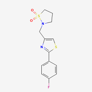 2-[[2-(4-Fluorophenyl)-1,3-thiazol-4-yl]methyl]-1,2-thiazolidine 1,1-dioxide