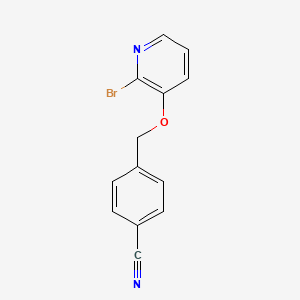 molecular formula C13H9BrN2O B7532613 4-[(2-Bromopyridin-3-yl)oxymethyl]benzonitrile 