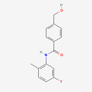 molecular formula C15H14FNO2 B7532641 N-(5-fluoro-2-methylphenyl)-4-(hydroxymethyl)benzamide 