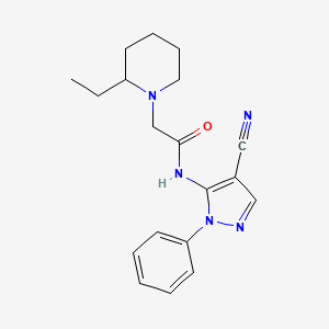 molecular formula C19H23N5O B7532653 N-(4-cyano-2-phenylpyrazol-3-yl)-2-(2-ethylpiperidin-1-yl)acetamide 