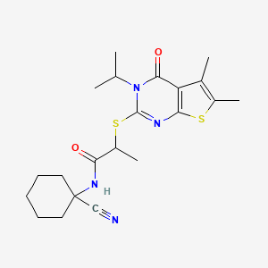 N-(1-cyanocyclohexyl)-2-(5,6-dimethyl-4-oxo-3-propan-2-ylthieno[2,3-d]pyrimidin-2-yl)sulfanylpropanamide