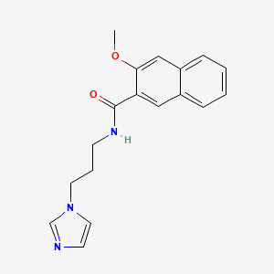 molecular formula C18H19N3O2 B7532678 N-(3-imidazol-1-ylpropyl)-3-methoxynaphthalene-2-carboxamide 