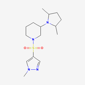 3-(2,5-Dimethylpyrrolidin-1-yl)-1-(1-methylpyrazol-4-yl)sulfonylpiperidine