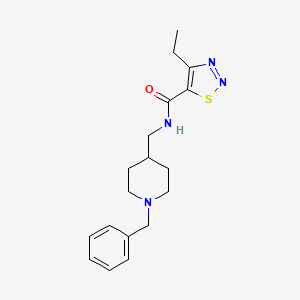 molecular formula C18H24N4OS B7532702 N-[(1-benzylpiperidin-4-yl)methyl]-4-ethylthiadiazole-5-carboxamide 