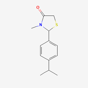 molecular formula C13H17NOS B7532710 3-Methyl-2-(4-propan-2-ylphenyl)-1,3-thiazolidin-4-one 