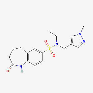 N-ethyl-N-[(1-methylpyrazol-4-yl)methyl]-2-oxo-1,3,4,5-tetrahydro-1-benzazepine-7-sulfonamide