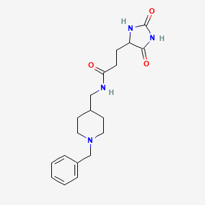 molecular formula C19H26N4O3 B7532737 N-[(1-benzylpiperidin-4-yl)methyl]-3-(2,5-dioxoimidazolidin-4-yl)propanamide 