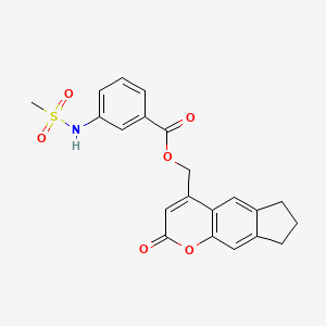 molecular formula C21H19NO6S B7532748 (2-oxo-7,8-dihydro-6H-cyclopenta[g]chromen-4-yl)methyl 3-(methanesulfonamido)benzoate 