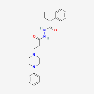 molecular formula C23H30N4O2 B7532795 2-phenyl-N'-[3-(4-phenylpiperazin-1-yl)propanoyl]butanehydrazide 