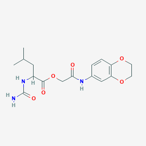 [2-(2,3-Dihydro-1,4-benzodioxin-6-ylamino)-2-oxoethyl] 2-(carbamoylamino)-4-methylpentanoate