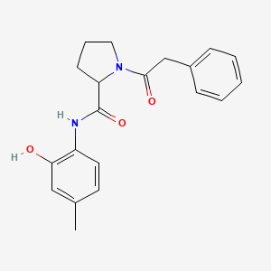 molecular formula C20H22N2O3 B7532803 N-(2-hydroxy-4-methylphenyl)-1-(2-phenylacetyl)pyrrolidine-2-carboxamide 