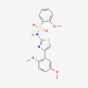 molecular formula C18H18N2O5S2 B7532829 N-[4-(2,5-dimethoxyphenyl)-1,3-thiazol-2-yl]-2-methoxybenzenesulfonamide 