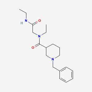 molecular formula C19H29N3O2 B7532859 1-benzyl-N-ethyl-N-[2-(ethylamino)-2-oxoethyl]piperidine-3-carboxamide 