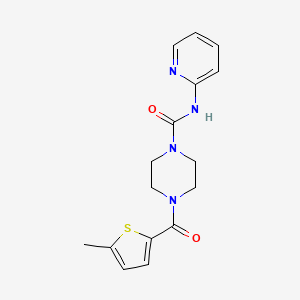 molecular formula C16H18N4O2S B7532870 4-(5-methylthiophene-2-carbonyl)-N-pyridin-2-ylpiperazine-1-carboxamide 