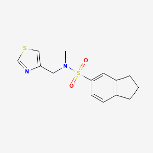 molecular formula C14H16N2O2S2 B7532882 N-methyl-N-(1,3-thiazol-4-ylmethyl)-2,3-dihydro-1H-indene-5-sulfonamide 