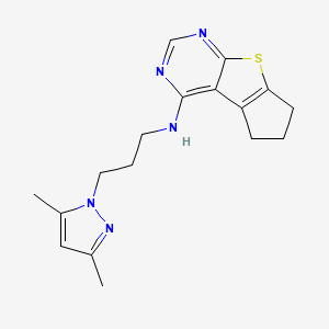 N-[3-(3,5-dimethylpyrazol-1-yl)propyl]-7-thia-9,11-diazatricyclo[6.4.0.02,6]dodeca-1(12),2(6),8,10-tetraen-12-amine