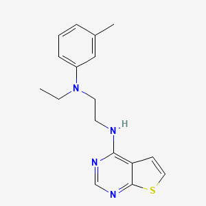 molecular formula C17H20N4S B7532908 N'-ethyl-N'-(3-methylphenyl)-N-thieno[2,3-d]pyrimidin-4-ylethane-1,2-diamine 