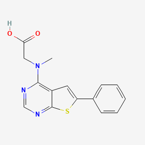 molecular formula C15H13N3O2S B7532919 2-[Methyl-(6-phenylthieno[2,3-d]pyrimidin-4-yl)amino]acetic acid 