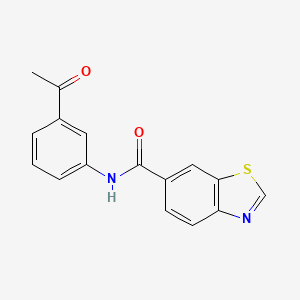 molecular formula C16H12N2O2S B7532961 N-(3-acetylphenyl)-1,3-benzothiazole-6-carboxamide 