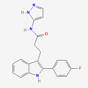 3-[2-(4-fluorophenyl)-1H-indol-3-yl]-N-(1H-pyrazol-5-yl)propanamide