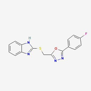 2-(1H-benzimidazol-2-ylsulfanylmethyl)-5-(4-fluorophenyl)-1,3,4-oxadiazole