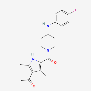 1-[5-[4-(4-fluoroanilino)piperidine-1-carbonyl]-2,4-dimethyl-1H-pyrrol-3-yl]ethanone