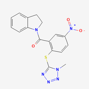 2,3-Dihydroindol-1-yl-[2-(1-methyltetrazol-5-yl)sulfanyl-5-nitrophenyl]methanone