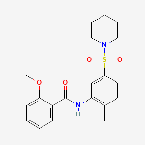 2-methoxy-N-(2-methyl-5-piperidin-1-ylsulfonylphenyl)benzamide