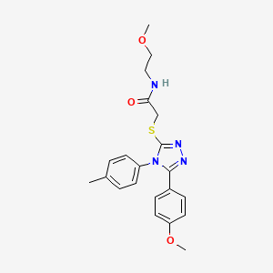 N-(2-methoxyethyl)-2-[[5-(4-methoxyphenyl)-4-(4-methylphenyl)-1,2,4-triazol-3-yl]sulfanyl]acetamide