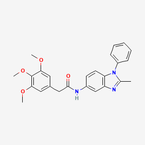 molecular formula C25H25N3O4 B7532991 N-(2-methyl-1-phenylbenzimidazol-5-yl)-2-(3,4,5-trimethoxyphenyl)acetamide 