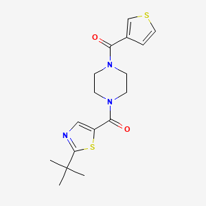 molecular formula C17H21N3O2S2 B7532996 [4-(2-Tert-butyl-1,3-thiazole-5-carbonyl)piperazin-1-yl]-thiophen-3-ylmethanone 