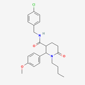 molecular formula C24H29ClN2O3 B7533038 1-butyl-N-[(4-chlorophenyl)methyl]-2-(4-methoxyphenyl)-6-oxopiperidine-3-carboxamide 