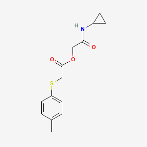 molecular formula C14H17NO3S B7533103 [2-(Cyclopropylamino)-2-oxoethyl] 2-(4-methylphenyl)sulfanylacetate 