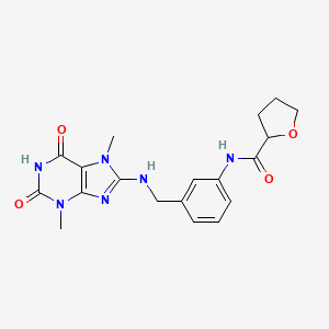 N-[3-[[(3,7-dimethyl-2,6-dioxopurin-8-yl)amino]methyl]phenyl]oxolane-2-carboxamide