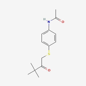 molecular formula C14H19NO2S B7533119 N-[4-(3,3-dimethyl-2-oxobutyl)sulfanylphenyl]acetamide 