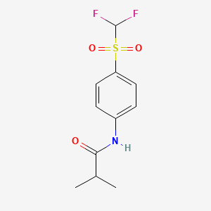 molecular formula C11H13F2NO3S B7533163 N-[4-(difluoromethylsulfonyl)phenyl]-2-methylpropanamide 