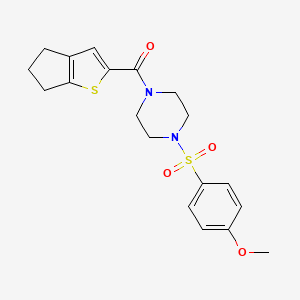 molecular formula C19H22N2O4S2 B7533178 5,6-dihydro-4H-cyclopenta[b]thiophen-2-yl-[4-(4-methoxyphenyl)sulfonylpiperazin-1-yl]methanone 