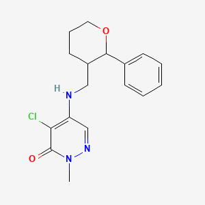 molecular formula C17H20ClN3O2 B7533208 4-Chloro-2-methyl-5-[(2-phenyloxan-3-yl)methylamino]pyridazin-3-one 