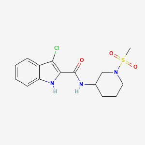 molecular formula C15H18ClN3O3S B7533212 3-chloro-N-(1-methylsulfonylpiperidin-3-yl)-1H-indole-2-carboxamide 