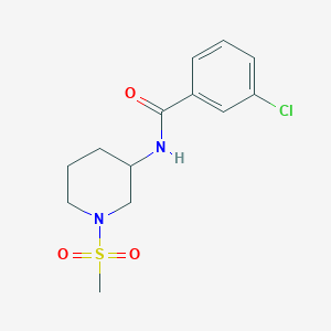 molecular formula C13H17ClN2O3S B7533219 3-chloro-N-(1-methylsulfonylpiperidin-3-yl)benzamide 