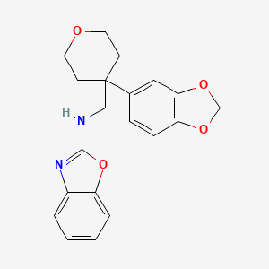 molecular formula C20H20N2O4 B7533251 N-[[4-(1,3-benzodioxol-5-yl)oxan-4-yl]methyl]-1,3-benzoxazol-2-amine 