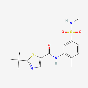 molecular formula C16H21N3O3S2 B7533255 2-tert-butyl-N-[2-methyl-5-(methylsulfamoyl)phenyl]-1,3-thiazole-5-carboxamide 