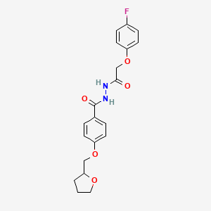 molecular formula C20H21FN2O5 B7533263 N'-[2-(4-fluorophenoxy)acetyl]-4-(oxolan-2-ylmethoxy)benzohydrazide 