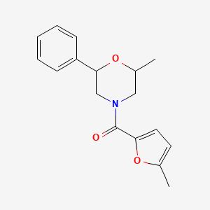 molecular formula C17H19NO3 B7533269 (5-Methylfuran-2-yl)-(2-methyl-6-phenylmorpholin-4-yl)methanone 
