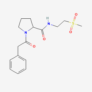 molecular formula C16H22N2O4S B7533297 N-(2-methylsulfonylethyl)-1-(2-phenylacetyl)pyrrolidine-2-carboxamide 