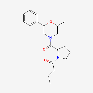 molecular formula C20H28N2O3 B7533305 1-[2-(2-Methyl-6-phenylmorpholine-4-carbonyl)pyrrolidin-1-yl]butan-1-one 