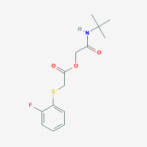 molecular formula C14H18FNO3S B7533313 [2-(Tert-butylamino)-2-oxoethyl] 2-(2-fluorophenyl)sulfanylacetate 
