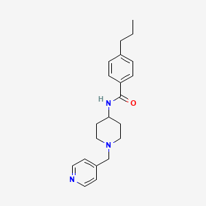 molecular formula C21H27N3O B7533319 4-propyl-N-[1-(pyridin-4-ylmethyl)piperidin-4-yl]benzamide 