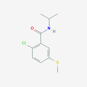 molecular formula C11H14ClNOS B7533335 2-chloro-5-(methylsulfanyl)-N-(propan-2-yl)benzamide 