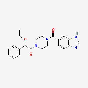 molecular formula C22H24N4O3 B7533336 1-[4-(3H-benzimidazole-5-carbonyl)piperazin-1-yl]-2-ethoxy-2-phenylethanone 